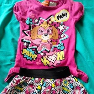 Paw Patrol Nickelodeon shirt and skirt